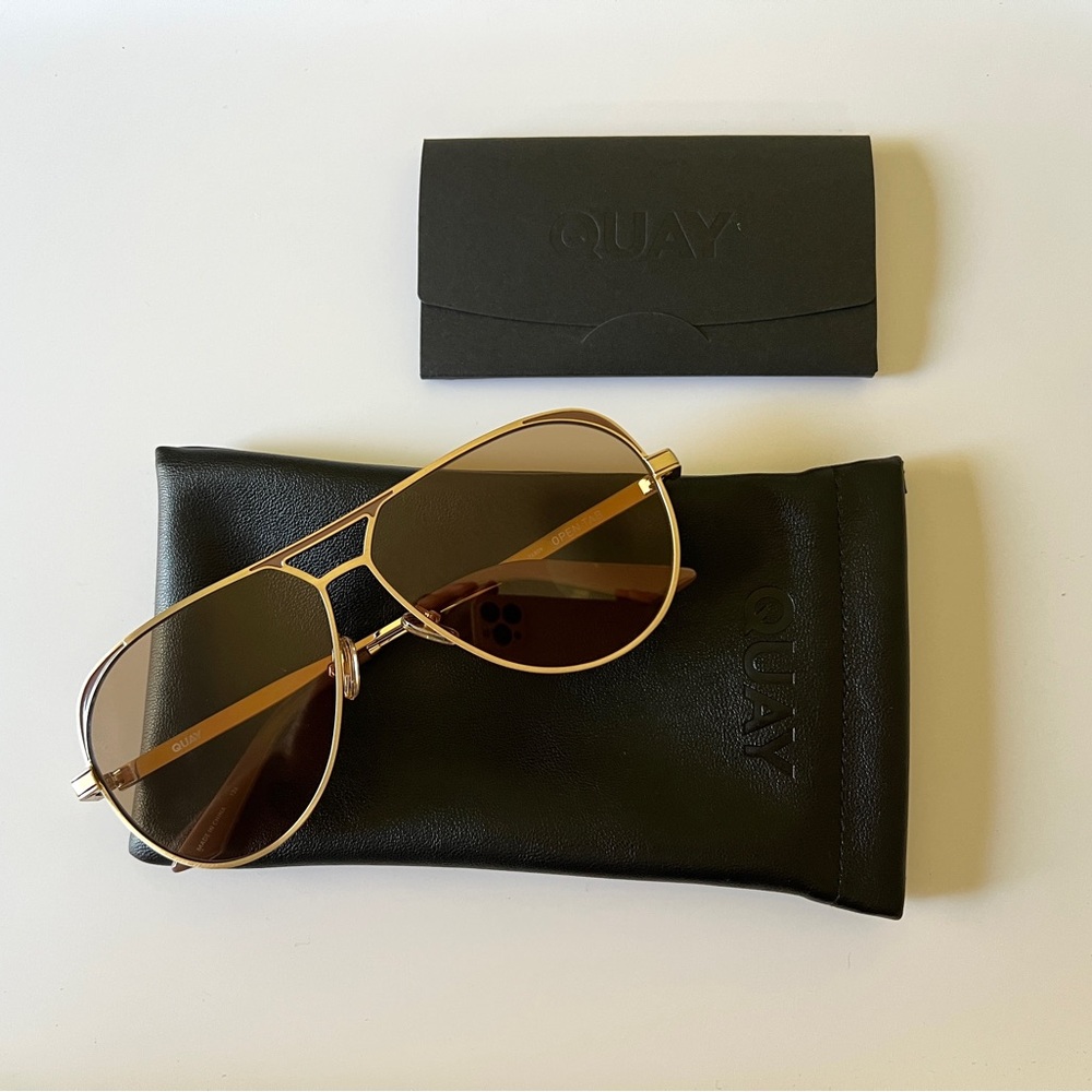 Quay Open Tab Aviator Sunglasses